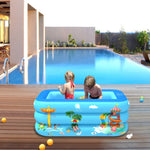Bể bơi vuông bơm hơi họa tiết công viên giải trí trong nhà và ngoài trời cho trẻ em, 130 x 85 x 50cm, 150 x 110 x 50cm