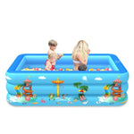 Bể bơi vuông bơm hơi họa tiết công viên giải trí trong nhà và ngoài trời cho trẻ em, 130 x 85 x 50cm, 150 x 110 x 50cm
