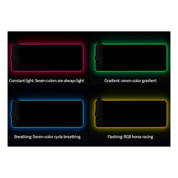 Bàn di chuột sạc không dây RGB01 10W, bàn di chuột phát sáng RGB, kích thước: 800 x 300 x 4mm