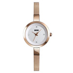 Đồng hồ nữ công sở SKMEI 1390 dây thép nhẹ, đồng hồ quartz, màu vàng hồng, vàng, bạc