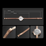 Đồng hồ nữ công sở SKMEI 1390 dây thép nhẹ, đồng hồ quartz, màu vàng hồng, vàng, bạc