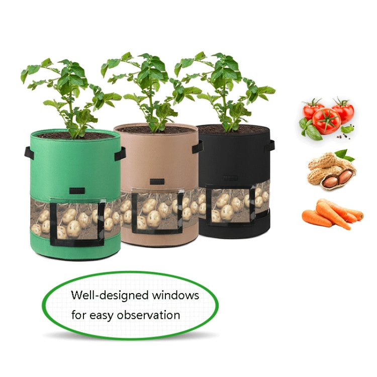 Túi trồng cây khoai tây trong suốt có nắp giữa, xoay 360 độ, lớn (35x45cm) 43 lít/10 gallon, trung bình (30x35cm) 26 lít/7 gallon