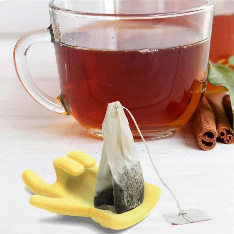 2 cái giá đỡ thìa trà hình ngón tay nhỏ, giao màu ngẫu nhiên