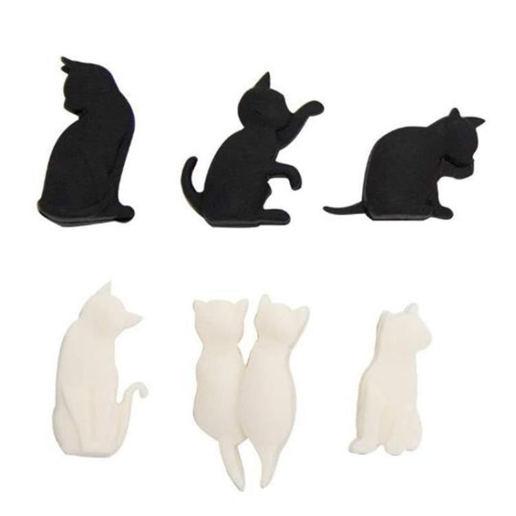 Bộ 6 cốc đánh dấu ly rượu cho mèo, móc treo túi trà, hình mèo