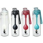Cartoon Cat Pattern Tea Water Separation Plastic Cup With Spoon, White, Red, Blue, Black
