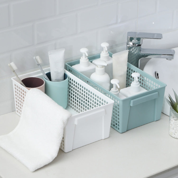 Giỏ đựng đồ ăn nhẹ & vật dụng để bàn Hình chữ nhật Giỏ nhựa đựng đồ, Nhỏ (Trắng), Nhỏ (Xanh nhạt), Lớn (Trắng), Lớn (Xanh nhạt)