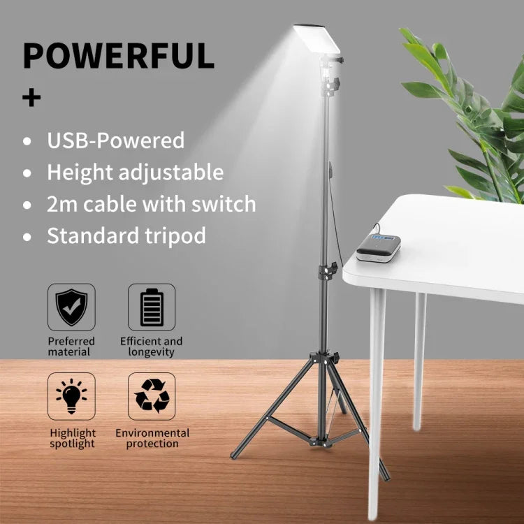 Đèn cắm trại ngoài trời đa chức năng di động có giá đỡ điều chỉnh, đèn làm việc