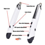 PR-08 Bút bảng điện tử không dây 2.4G 6 phím 1600DPI Bút đa chức năng chuột PPT lật trang, Trắng, Đỏ, Xanh, Đen, Xám bạc