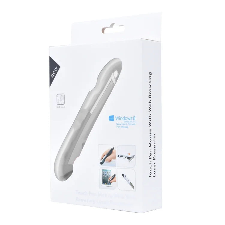 PR-08 Bút bảng điện tử không dây 2.4G 6 phím 1600DPI Bút đa chức năng chuột PPT lật trang, Trắng, Đỏ, Xanh, Đen, Xám bạc
