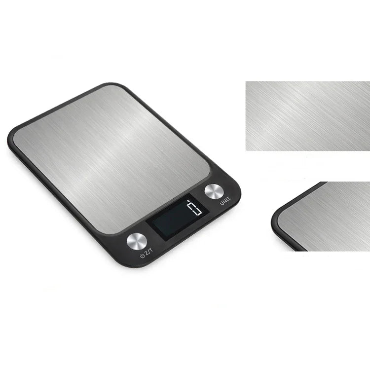 Cân thực phẩm nhà bếp nhỏ bằng thép không gỉ Cân điện tử nhà bếp di động, 5kg/1g (Đen), 10kg/1g (Đen), 5kg/1g (Trắng), 10kg/1g (Trắng)