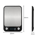 Cân thực phẩm nhà bếp nhỏ bằng thép không gỉ Cân điện tử nhà bếp di động, 5kg/1g (Đen), 10kg/1g (Đen), 5kg/1g (Trắng), 10kg/1g (Trắng)
