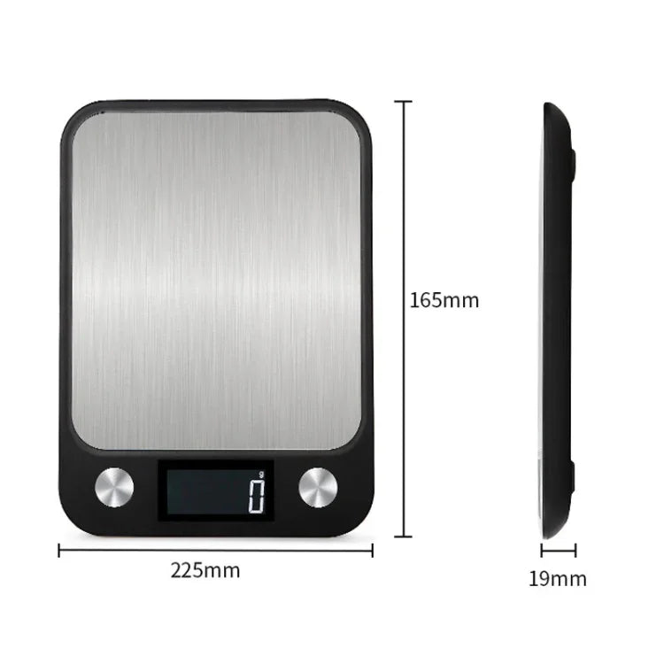 Cân thực phẩm nhà bếp nhỏ bằng thép không gỉ Cân điện tử nhà bếp di động, 5kg/1g (Đen), 10kg/1g (Đen), 5kg/1g (Trắng), 10kg/1g (Trắng)