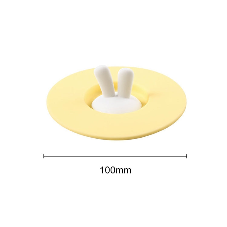 Nắp cốc silicone hình tai thỏ an toàn thực phẩm, nắp đậy kín bụi, chống rò rỉ cho cốc hoạt hình, màu vàng, xanh lá, hồng