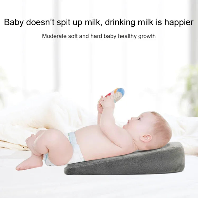 Đệm mút nhớ hình tam giác nghiêng cho trẻ sơ sinh, gối cho bà bầu và trẻ mới sinh, màu xám mềm pha lê, trắng lưới kim cương, đen mềm pha lê