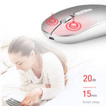 Chuột không dây M103 1600DPI 5 phím 2.4G sạc pin, chuột văn phòng thông minh AI hỗ trợ 28 ngôn ngữ, màu trắng, đen, bạc, vàng hồng, xám