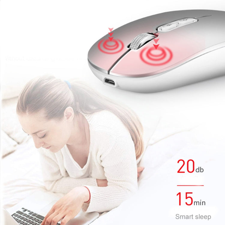 Chuột không dây M103 1600DPI 5 phím 2.4G sạc pin, chuột văn phòng thông minh AI hỗ trợ 28 ngôn ngữ, màu trắng, đen, bạc, vàng hồng, xám