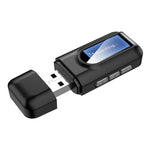 Bộ thu phát âm thanh Bluetooth 5.0 USB 2 trong 1 BT201 có màn hình LCD, bộ thu phát âm thanh Bluetooth có màn hình LCD