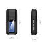 Bộ thu phát âm thanh Bluetooth 5.0 USB 2 trong 1 BT201 có màn hình LCD, bộ thu phát âm thanh Bluetooth có màn hình LCD