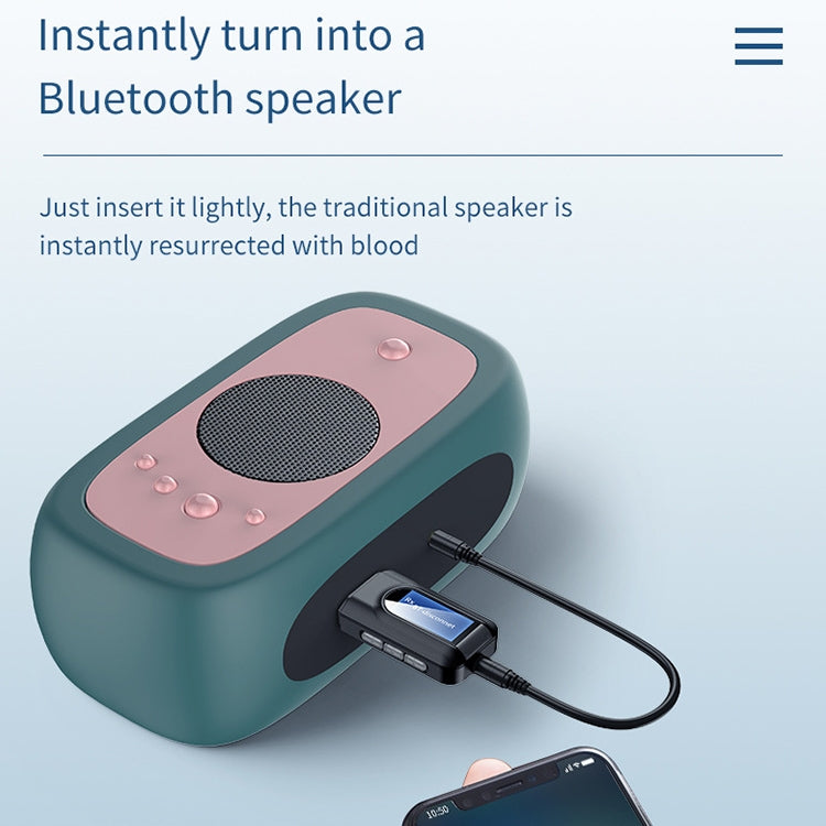 Bộ thu phát âm thanh Bluetooth 5.0 USB 2 trong 1 BT201 có màn hình LCD, bộ thu phát âm thanh Bluetooth có màn hình LCD