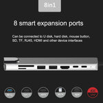 Trạm kết nối HUB WC7367 8 trong 1 87W Type-C sang PD+USB3.0/USB2.0+SD+TF+HDMI+RJ45+Type-C, WC7367