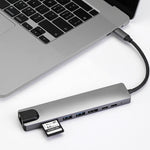 Trạm kết nối HUB WC7367 8 trong 1 87W Type-C sang PD+USB3.0/USB2.0+SD+TF+HDMI+RJ45+Type-C, WC7367