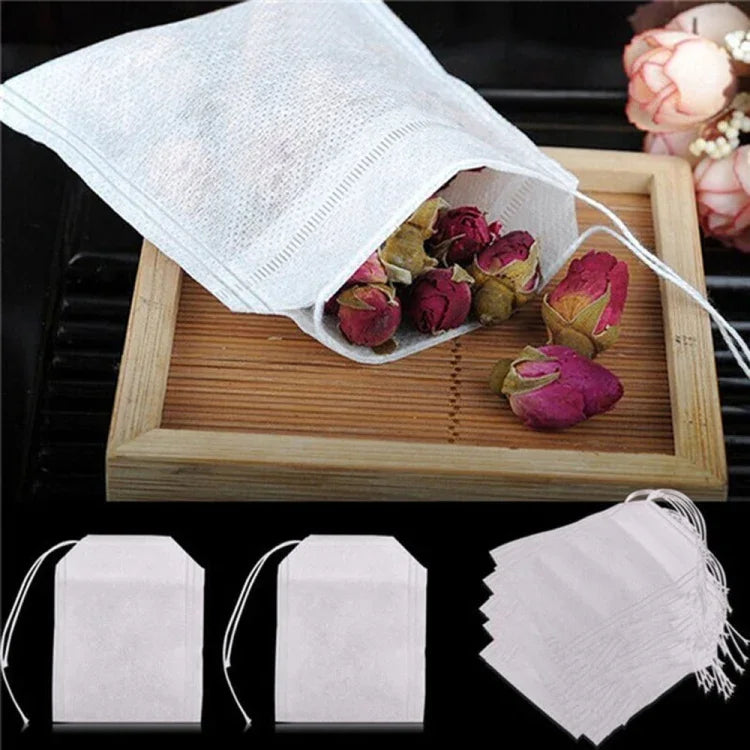 100 túi lọc trà có mùi thơm kèm giấy lọc có niêm phong, Kích thước: 5.5 x 7cm, Túi lọc trà