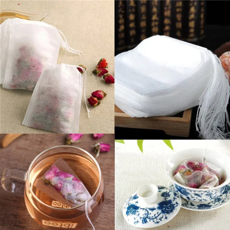100 túi lọc trà có mùi thơm kèm giấy lọc có niêm phong, Kích thước: 5.5 x 7cm, Túi lọc trà