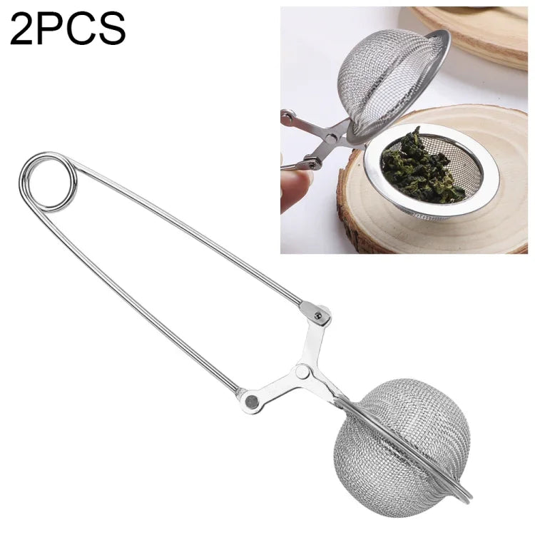 2 cái lọc trà lưới hình cầu bằng thép không gỉ, lọc cà phê thảo mộc gia vị