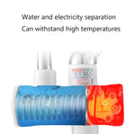 Vòi nước nóng lạnh điện tử nóng lạnh tức thì cho bếp, phích cắm EU, hiển thị đèn, đầu vào nước dưới, đầu vào nước bên, bảo vệ chống rò rỉ đầu vào nước dưới, bảo vệ chống rò rỉ đầu vào nước bên
