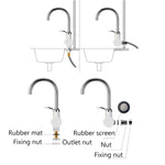 Vòi nước nóng lạnh điện tử nóng lạnh tức thì cho bếp, phích cắm EU, hiển thị đèn, đầu vào nước dưới, đầu vào nước bên, bảo vệ chống rò rỉ đầu vào nước dưới, bảo vệ chống rò rỉ đầu vào nước bên