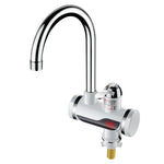Vòi nước nóng lạnh điện tử nóng lạnh tức thì cho bếp, phích cắm EU, hiển thị đèn, đầu vào nước dưới, đầu vào nước bên, bảo vệ chống rò rỉ đầu vào nước dưới, bảo vệ chống rò rỉ đầu vào nước bên