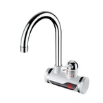 Vòi nước nóng lạnh điện tử nóng lạnh tức thì cho bếp, phích cắm EU, hiển thị đèn, đầu vào nước dưới, đầu vào nước bên, bảo vệ chống rò rỉ đầu vào nước dưới, bảo vệ chống rò rỉ đầu vào nước bên