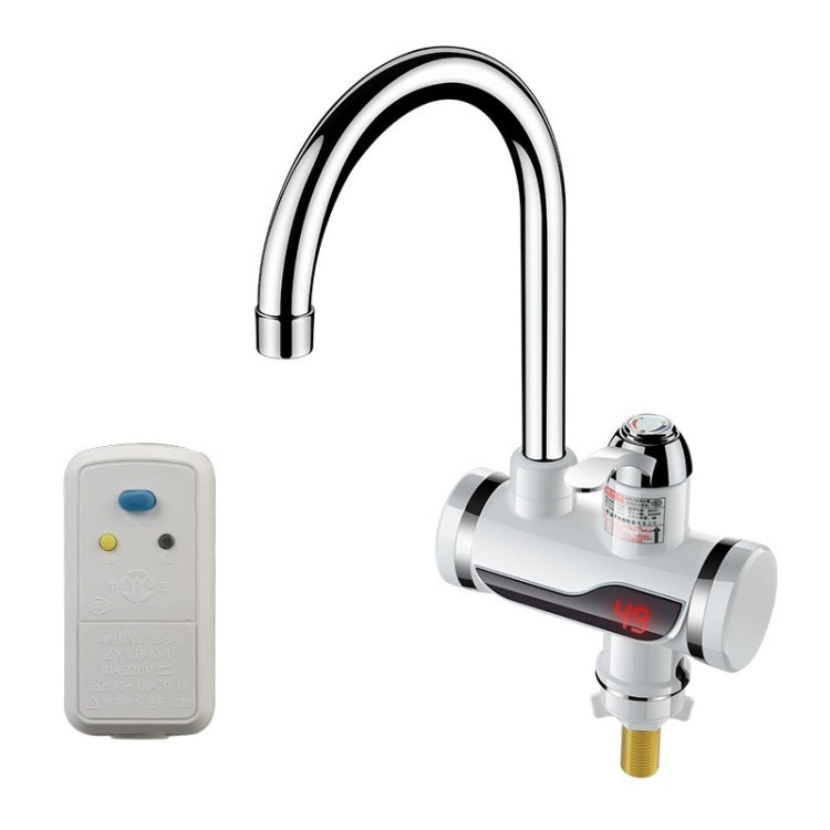 Vòi nước nóng lạnh điện tử nóng lạnh tức thì cho bếp, phích cắm EU, hiển thị đèn, đầu vào nước dưới, đầu vào nước bên, bảo vệ chống rò rỉ đầu vào nước dưới, bảo vệ chống rò rỉ đầu vào nước bên