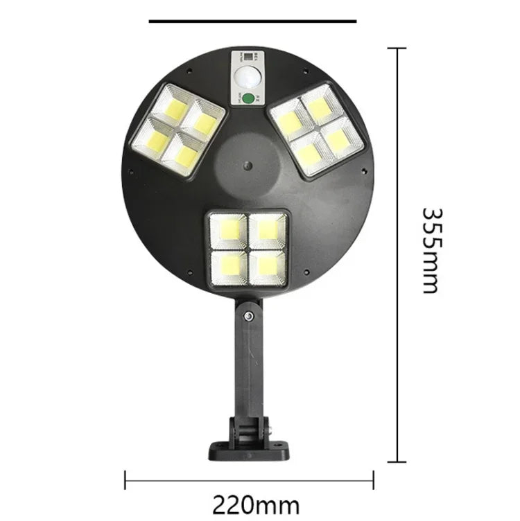 Đèn đường cảm biến cơ thể người năng lượng mặt trời 144 COB, đèn tường vườn có điều khiển từ xa, đèn an ninh ngoài trời