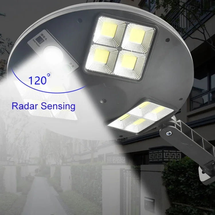 Đèn đường cảm biến cơ thể người năng lượng mặt trời 144 COB, đèn tường vườn có điều khiển từ xa, đèn an ninh ngoài trời