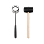 Bộ dụng cụ mở dừa bằng thép không gỉ 304, dụng cụ cạo vỏ dừa, 2 trong 1