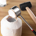 Bộ dụng cụ mở dừa bằng thép không gỉ 304, dụng cụ cạo vỏ dừa, 2 trong 1