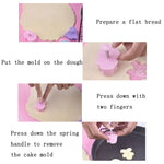 Khuôn bánh fondant và bánh quy 3D 4 trong 1, khuôn bánh đẩy, giao kiểu ngẫu nhiên