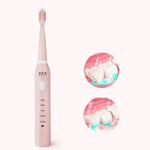 Bàn chải đánh răng điện DELIPU sạc pin, điều chỉnh 5 tốc độ sóng âm cho trẻ em và người lớn, chống nước, lông mềm làm trắng răng, cáp sạc USB (xanh dương), cáp sạc USB (trắng), đế sạc USB (xanh dương), đế sạc USB (hồng)