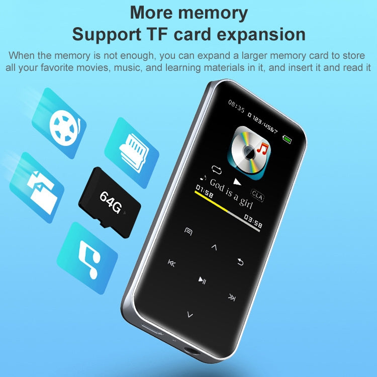 Máy nghe nhạc MP3 cảm ứng Bluetooth di động, máy ghi âm, sách điện tử, 4GB, 8GB, 16GB, 32GB