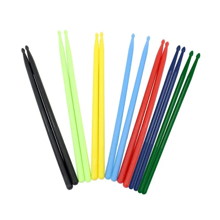 2 cây dùi trống nylon phụ kiện bộ trống, màu vàng, xanh nhạt, đen, xanh lá nhạt, đỏ, xanh hải quân, xanh đậm