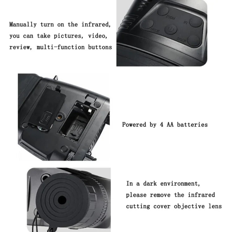 Camera nhìn đêm kỹ thuật số độ phân giải cao có màn hình, chụp ảnh/ghi hình/tuần tra/hồng ngoại/nhìn đêm/ống nhòm, NV200C