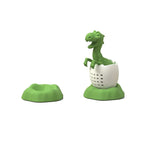 Lọc trà silicone hình khủng long cho bé, màu xanh may mắn, màu vàng ánh nến