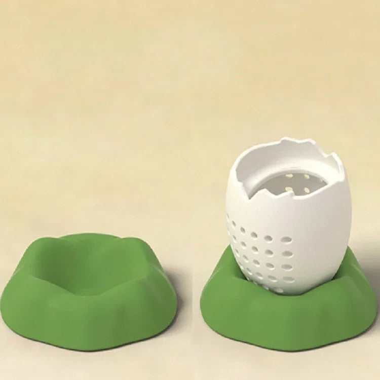 Lọc trà silicone hình khủng long cho bé, màu xanh may mắn, màu vàng ánh nến