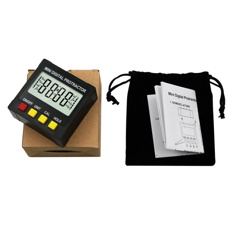 Thước Đo Góc Từ Tính Bốn Mặt Có Màn Hình Kỹ Thuật Số Đo Độ Nghiêng, Thước Đo Góc Từ Tính