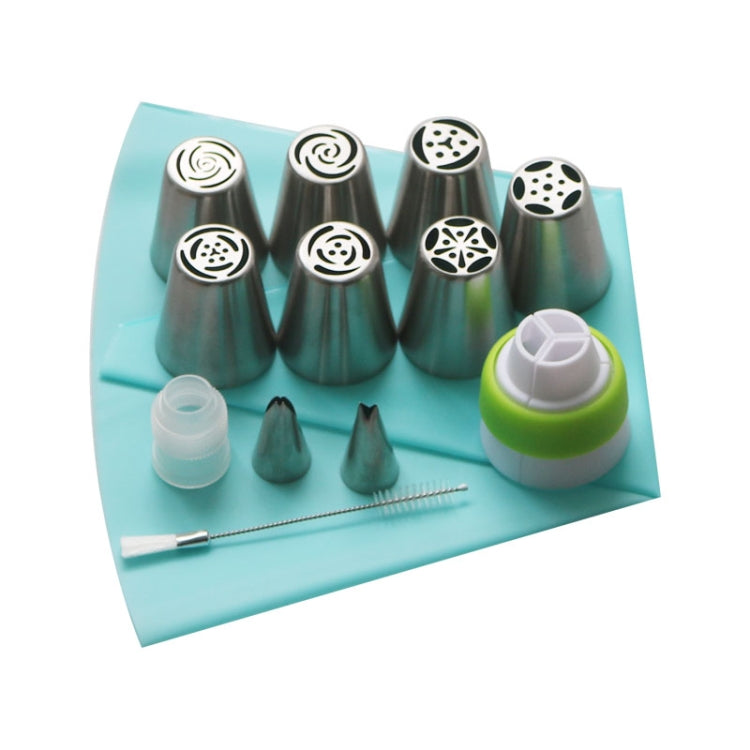 Bộ 13 đầu phun kem bánh, bộ nối ống kem bằng thép không gỉ, 13 cái/bộ