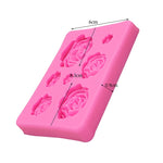 2 cái khuôn làm xà phòng thủ công, khuôn socola fondant làm bánh 3D hình hoa hồng, khuôn silicone trang trí bánh, hình hoa (hồng), hình hoa (xám)