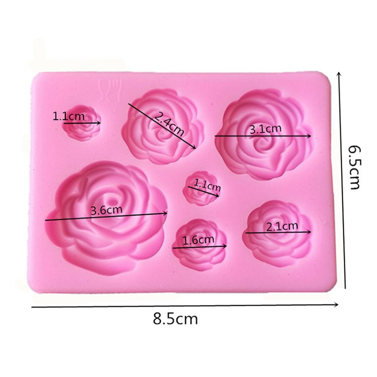 2 cái khuôn làm xà phòng thủ công, khuôn socola fondant làm bánh 3D hình hoa hồng, khuôn silicone trang trí bánh, hình hoa (hồng), hình hoa (xám)