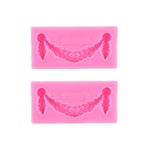 2 cái khuôn silicone fondant bánh, khuôn viền rỗng nổi, khuôn khung ảnh cổ điển