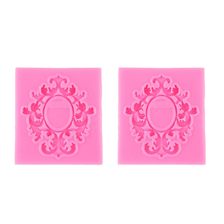 2 cái khuôn silicone fondant bánh, khuôn viền rỗng nổi, khuôn khung ảnh cổ điển